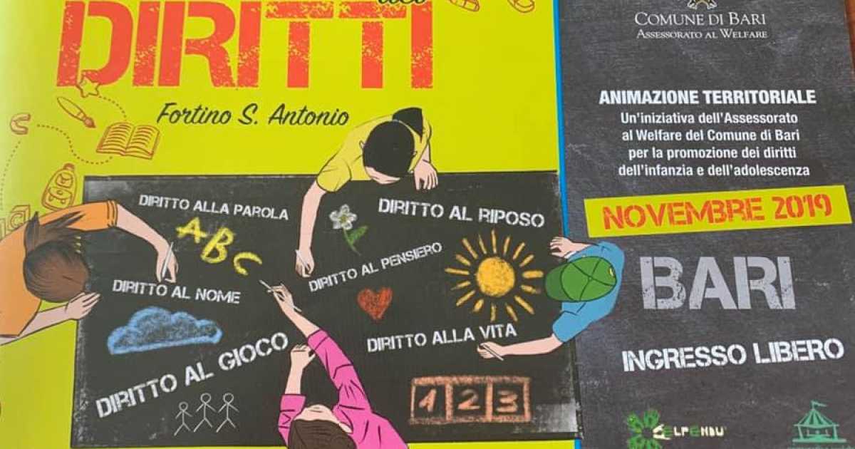 ''Villaggio dei diritti'': spettacoli e laboratori per ragazzi in tutta Bari